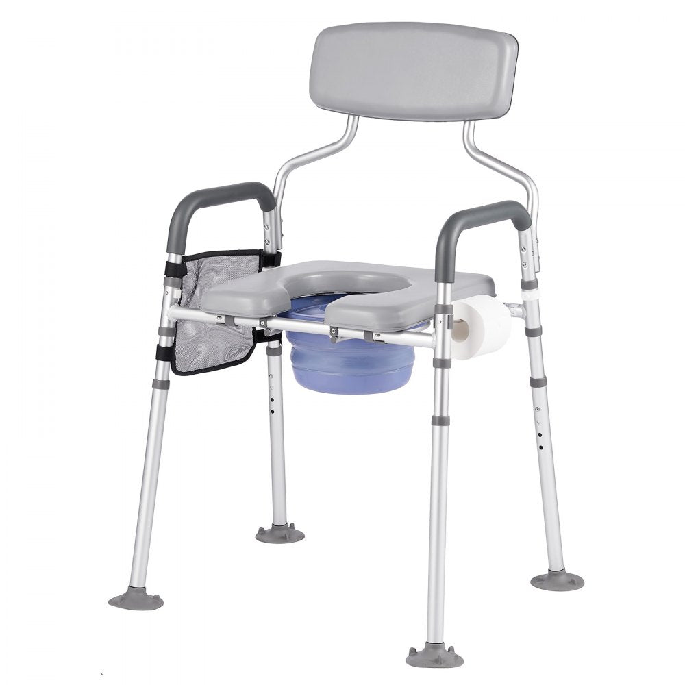 Bedside Commode Chair 4-in-1 Raised Toilet Seat 227 kg Adjustable Height
