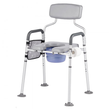 Bedside Commode Chair 4-in-1 Raised Toilet Seat 227 kg Adjustable Height