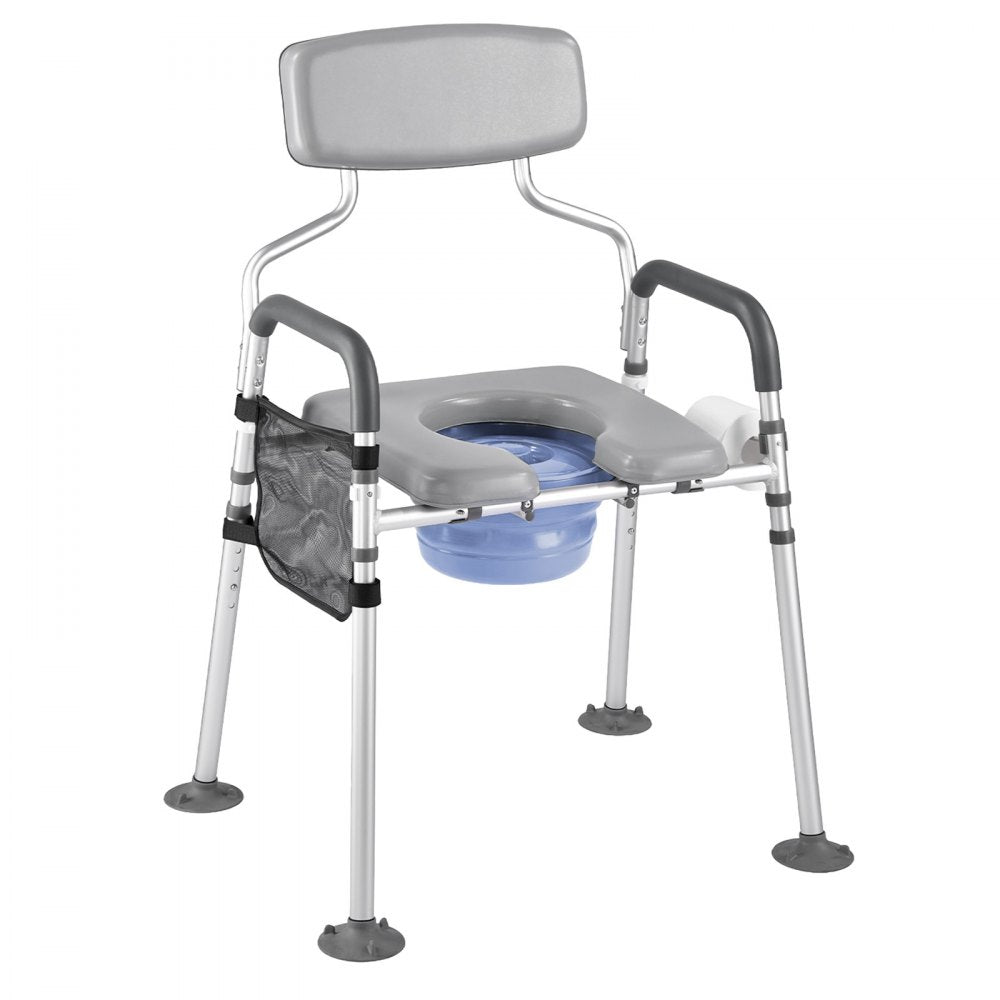 Bedside Commode Chair 4-in-1 Raised Toilet Seat 227 kg Adjustable Height