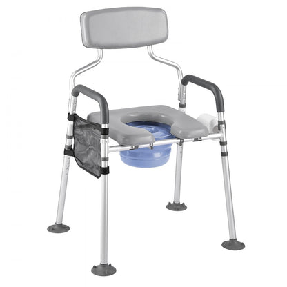 Bedside Commode Chair 4-in-1 Raised Toilet Seat 227 kg Adjustable Height