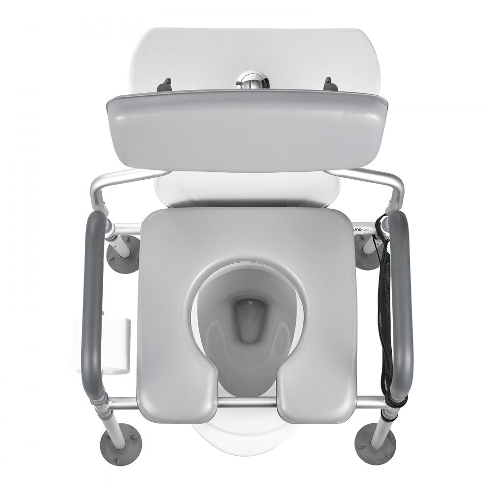 Bedside Commode Chair 4-in-1 Raised Toilet Seat 227 kg Adjustable Height