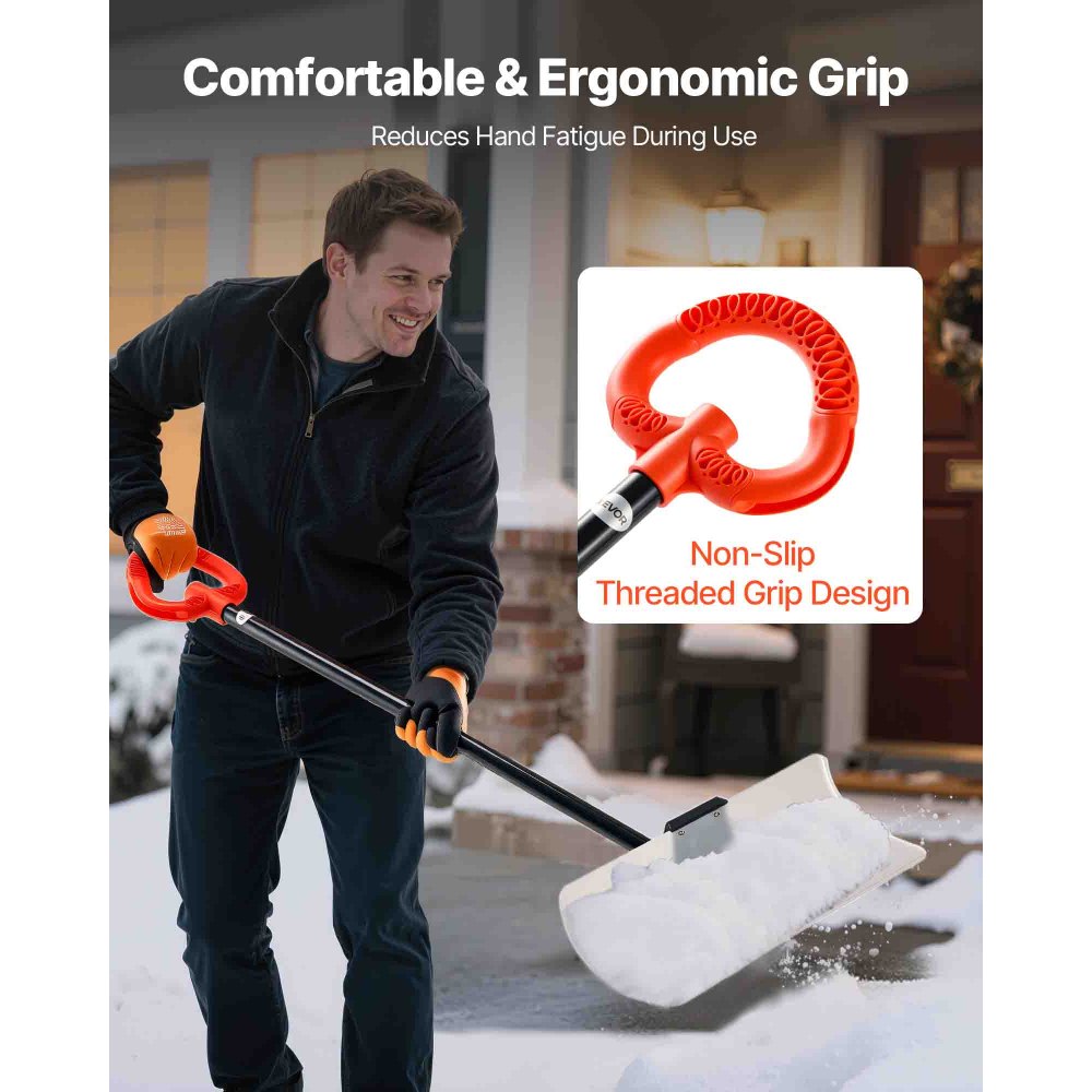 Plastic Snow Pusher Shovel 61 cm Heavy Duty Winter Snow Plow for Driveway