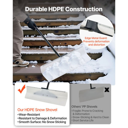 Plastic Snow Pusher Shovel 76.2 cm Heavy Duty Winter Snow Plow for Driveway