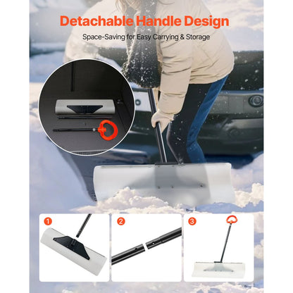 Plastic Snow Pusher Shovel 76.2 cm Heavy Duty Winter Snow Plow for Driveway