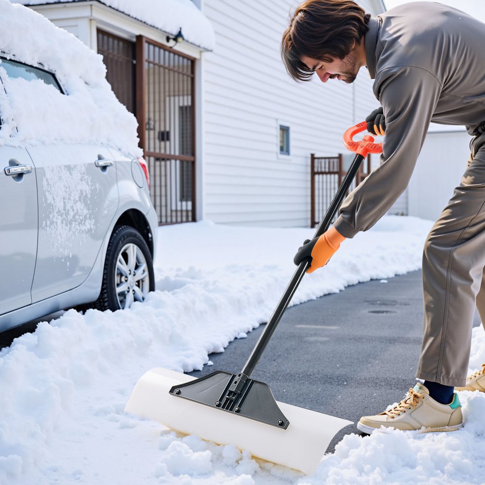 Plastic Snow Pusher Shovel 76.2 cm Heavy Duty Winter Snow Plow for Driveway