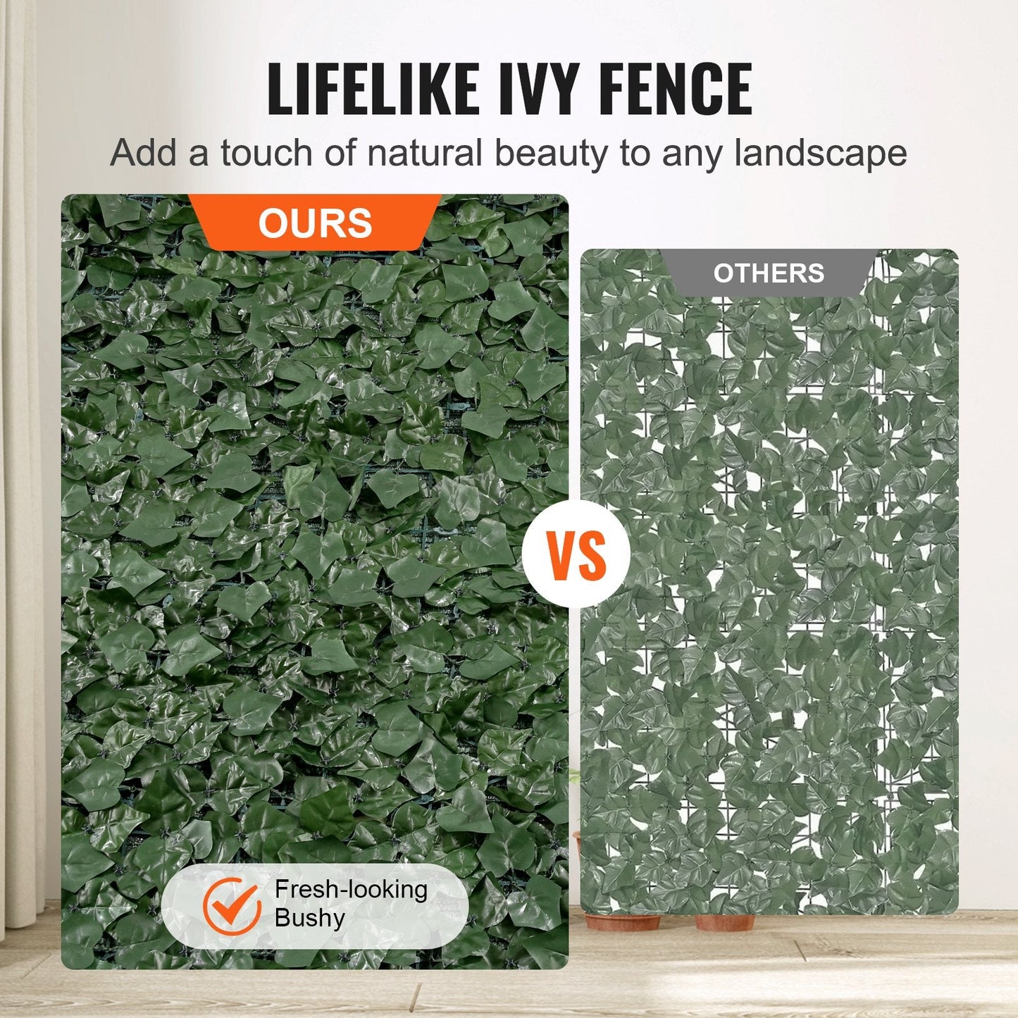 Artificial Ivy Privacy Fence, 0.99x2.49m Green Wall Screen for Outdoor Decor