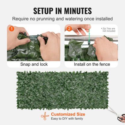 VEVOR Ivy Privacy Fence, 990 x 2490 mm  Artificial Green Wall Screen, Greenery Ivy