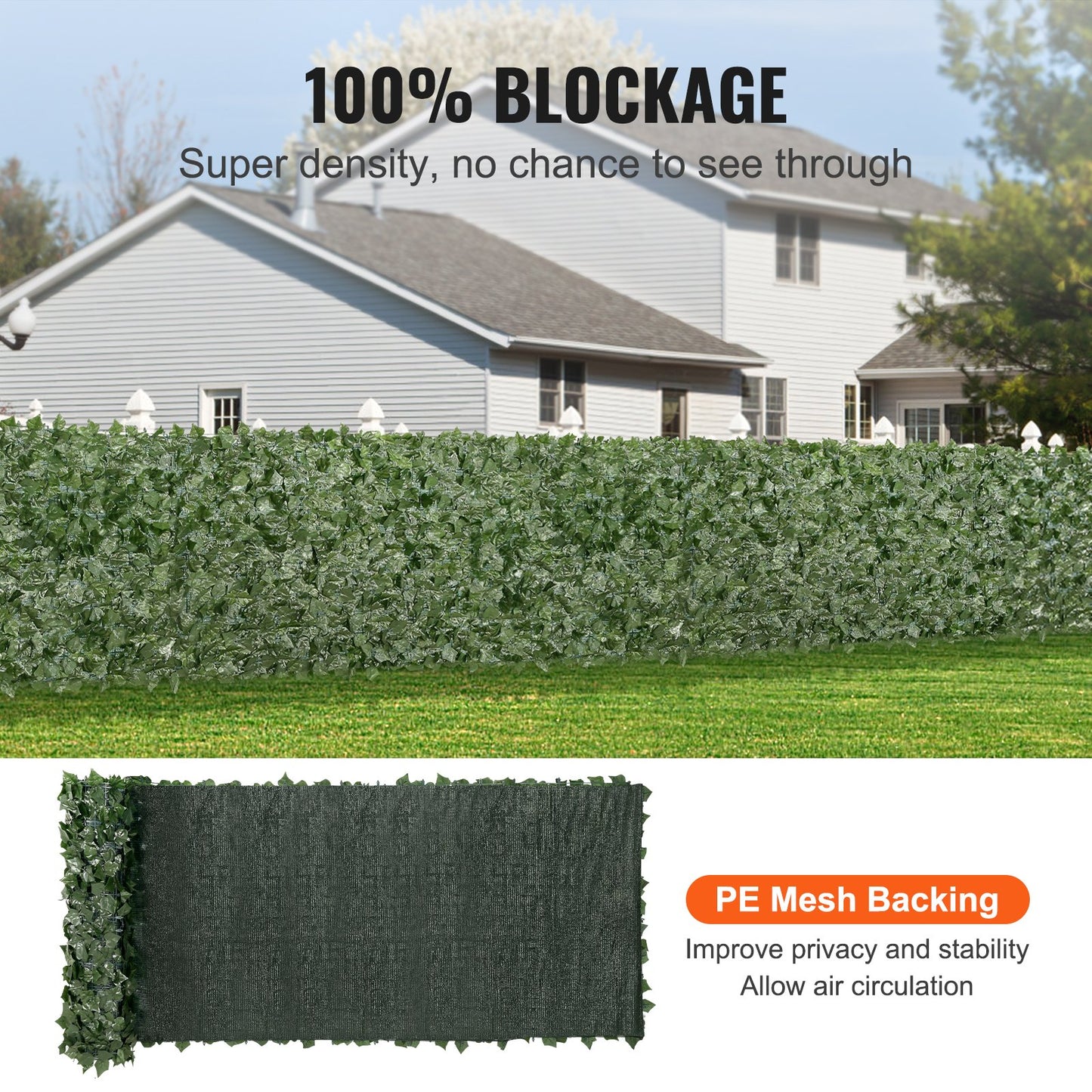 VEVOR Ivy Privacy Fence, 39 x 158in Artificial Green Wall Screen, Greenery Ivy Fence