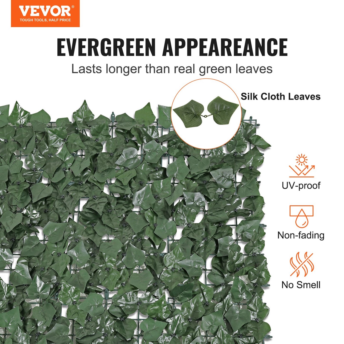 VEVOR Ivy Privacy Fence, 1500 x 2490 mm Artificial Green Wall Screen, Greenery Ivy