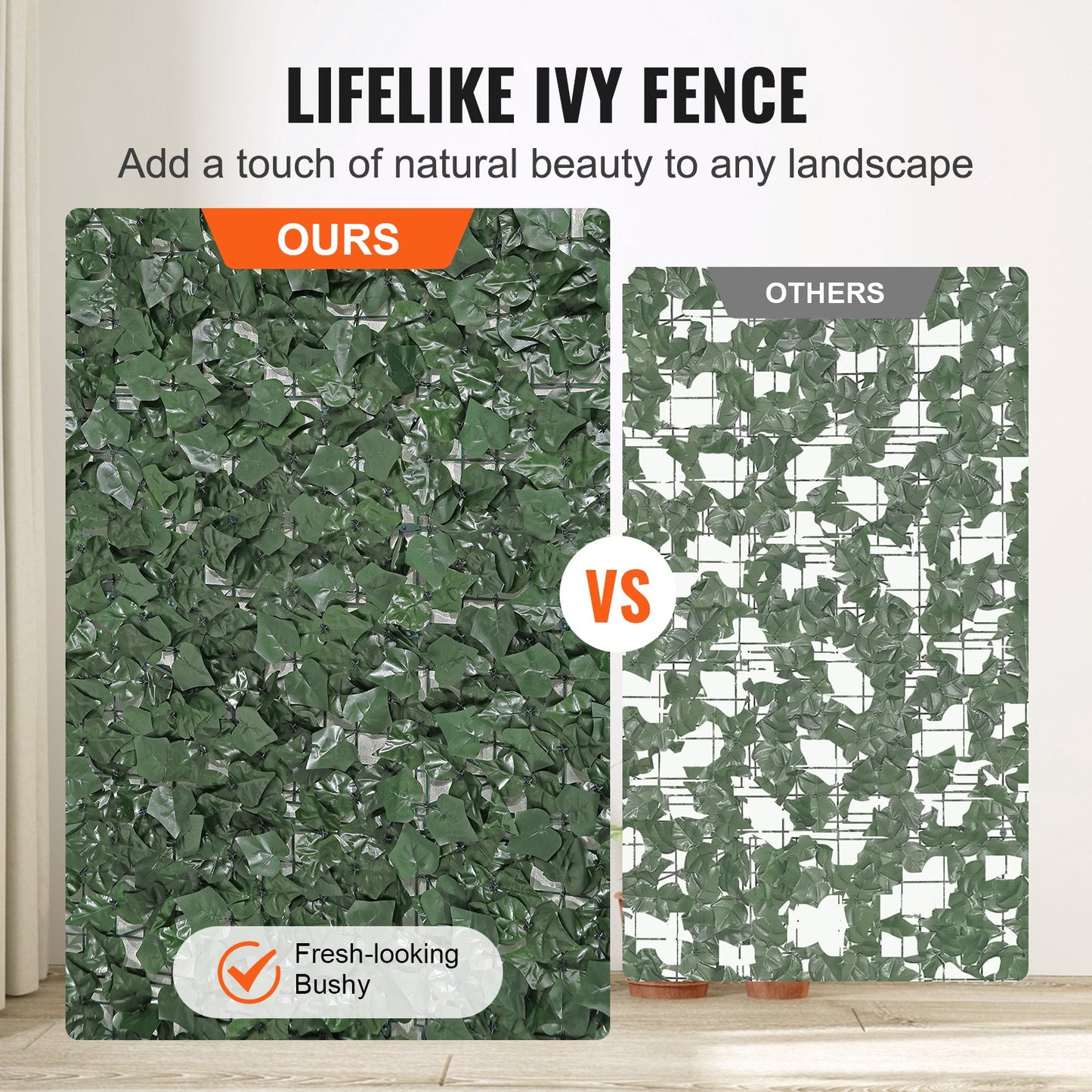 VEVOR Ivy Privacy Fence, 1500 x 2490 mm Artificial Green Wall Screen, Greenery Ivy