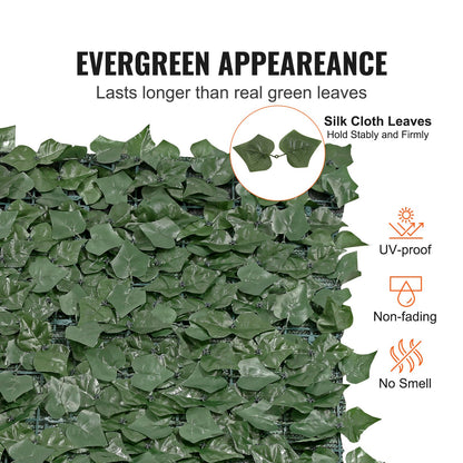 VEVOR Ivy Privacy Fence, 1830 x 2440 mm Artificial Green Wall Screen, Greenery Ivy