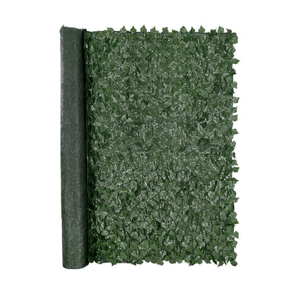Artificial Ivy Privacy Screen, 1.83 x 2.44 m Green Wall with PE Mesh Backing