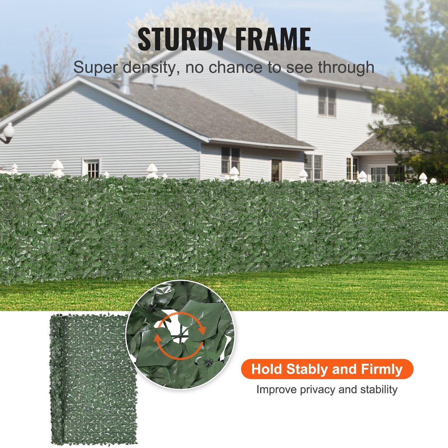 VEVOR Ivy Privacy Fence, 2440 x 1830 mm Artificial Green Wall Screen, Greenery Ivy