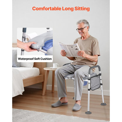 Bedside Commode Chair 4-in-1 Raised Toilet Seat Adjustable Height 227 kg