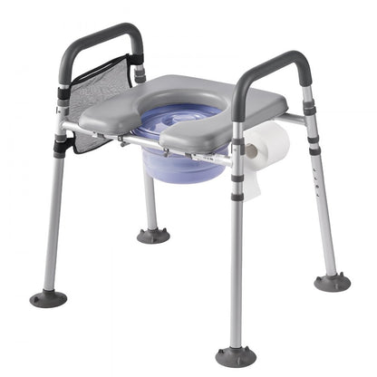 Bedside Commode Chair 4-in-1 Raised Toilet Seat Adjustable Height 227 kg