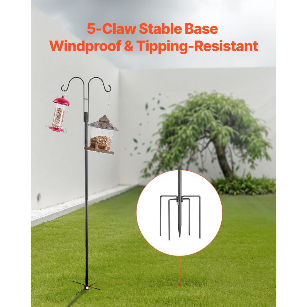 VEVOR Double Shepherds Hook 8 Pack 1560mm Heavy Duty Bird Feeder Pole