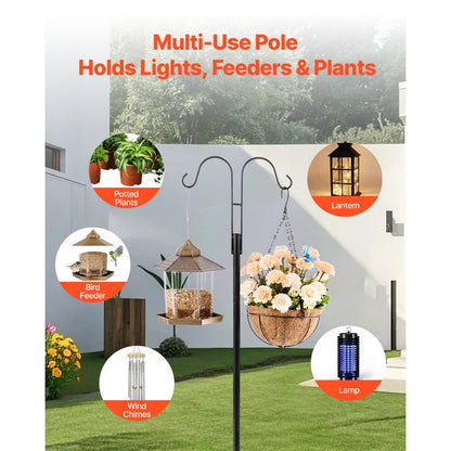 VEVOR Double Shepherds Hook 8 Pack 1950mm Heavy Duty Bird Feeder Pole