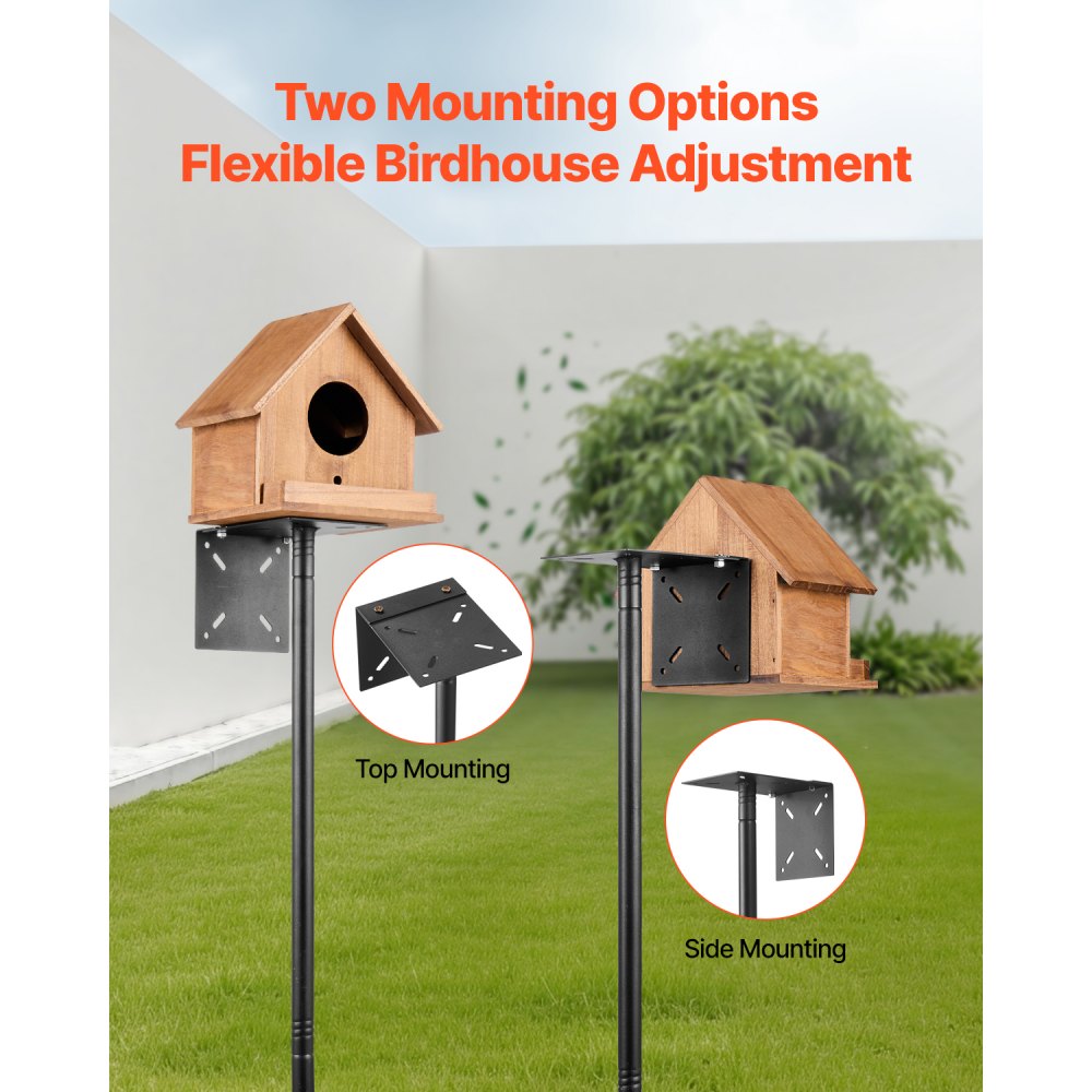 VEVOR 2370mm Bird Feeding Station 4 Hook Wild Bird Feeder Stand Pole