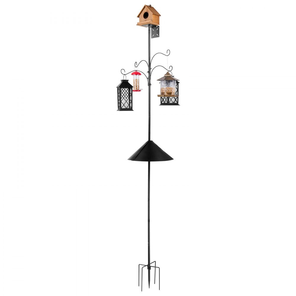 VEVOR 2370mm Bird Feeding Station 4 Hook Wild Bird Feeder Stand Pole