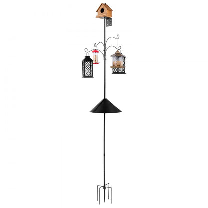 VEVOR 2370mm Bird Feeding Station 4 Hook Wild Bird Feeder Stand Pole