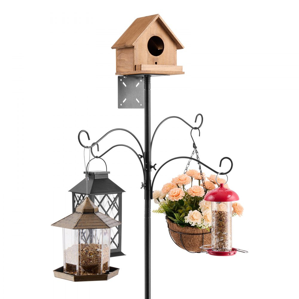 VEVOR 2370mm Bird Feeding Station 4 Hook Wild Bird Feeder Stand Pole
