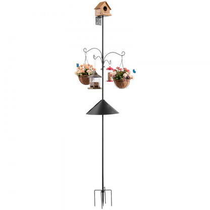 VEVOR 2370mm Bird Feeding Station 4 Hook Wild Bird Feeder Stand Pole