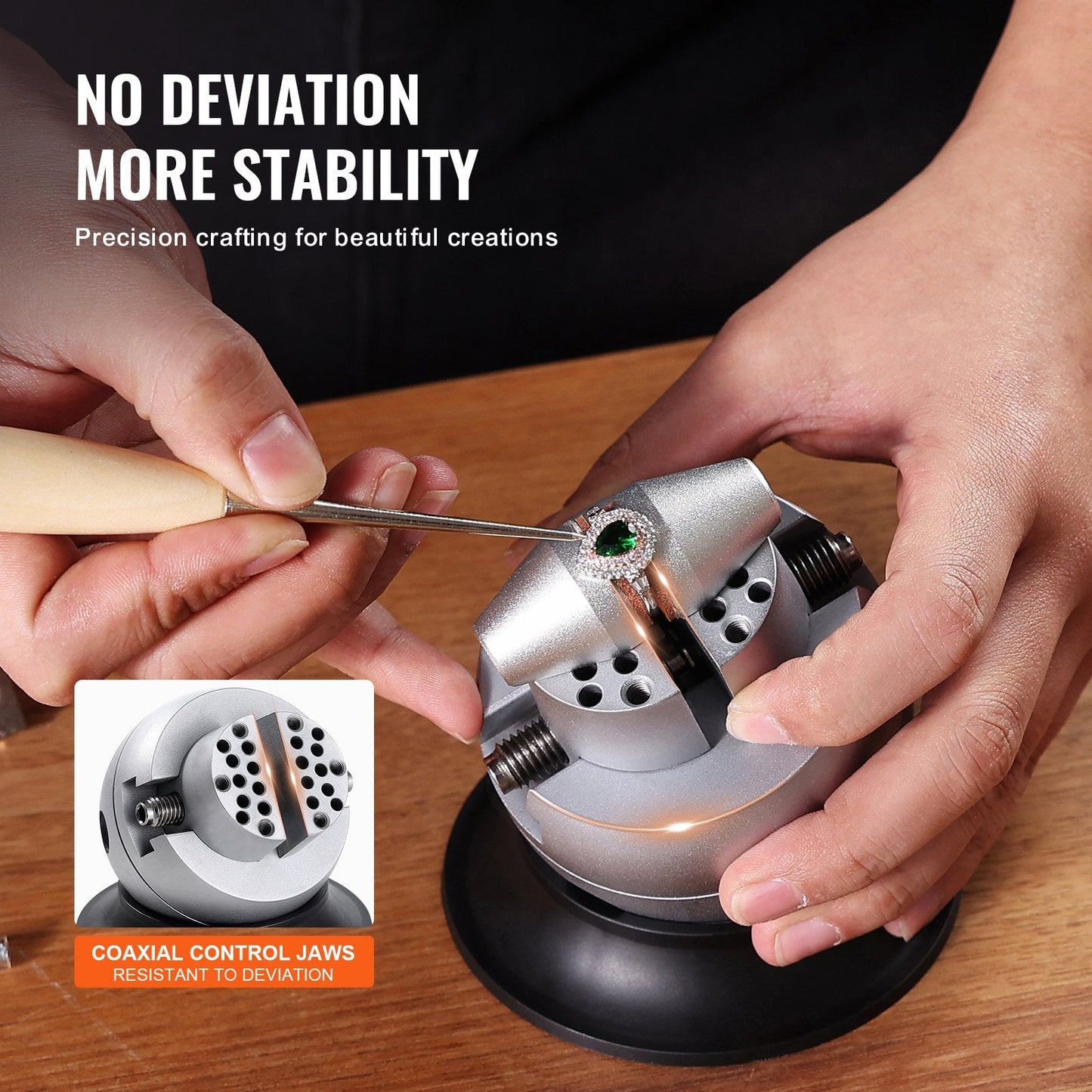 3" Rotating Engraving Ball Vise with 30 Attachments for Jewelry & Gemstone Work