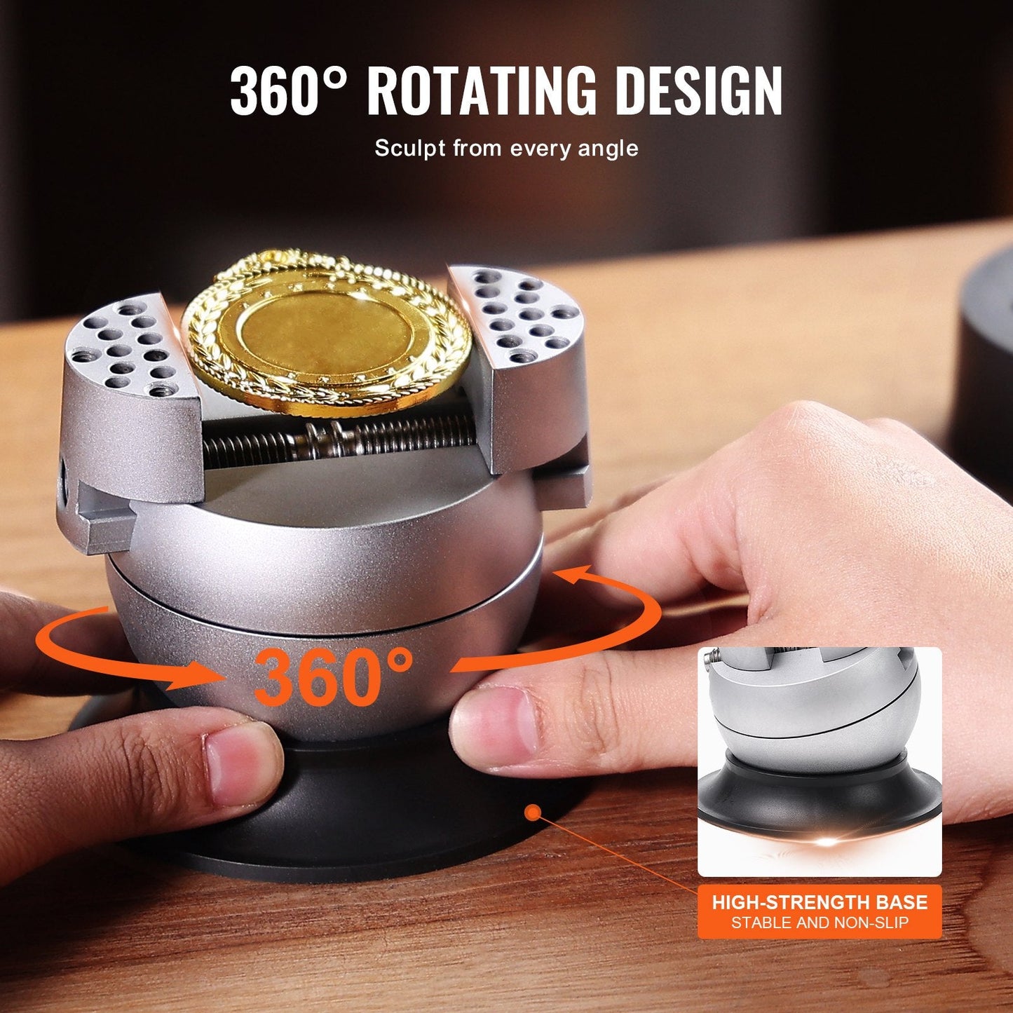 3" Rotating Engraving Ball Vise with 30 Attachments for Jewelry & Gemstone Work