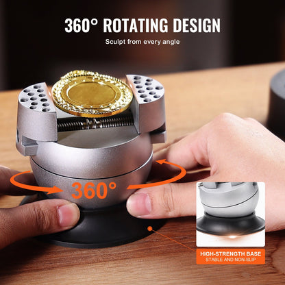 3" Rotating Engraving Ball Vise with 30 Attachments for Jewelry & Gemstone Work