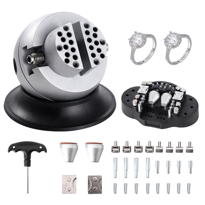 3" Rotating Engraving Ball Vise with 30 Attachments for Jewelry & Gemstone Work