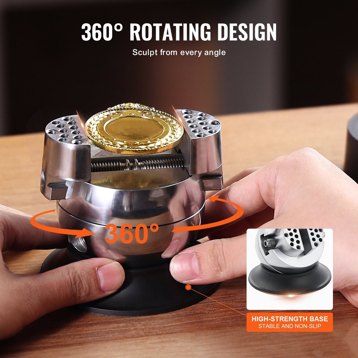 Professional 3" Jewelry Engraving Ball Vise with 360° Rotation and 30 Attachments
