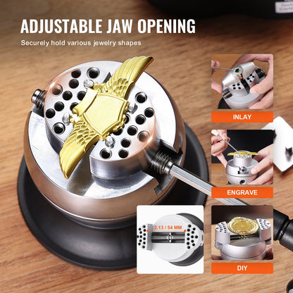 Professional 3" Jewelry Engraving Ball Vise with 360° Rotation and 30 Attachments