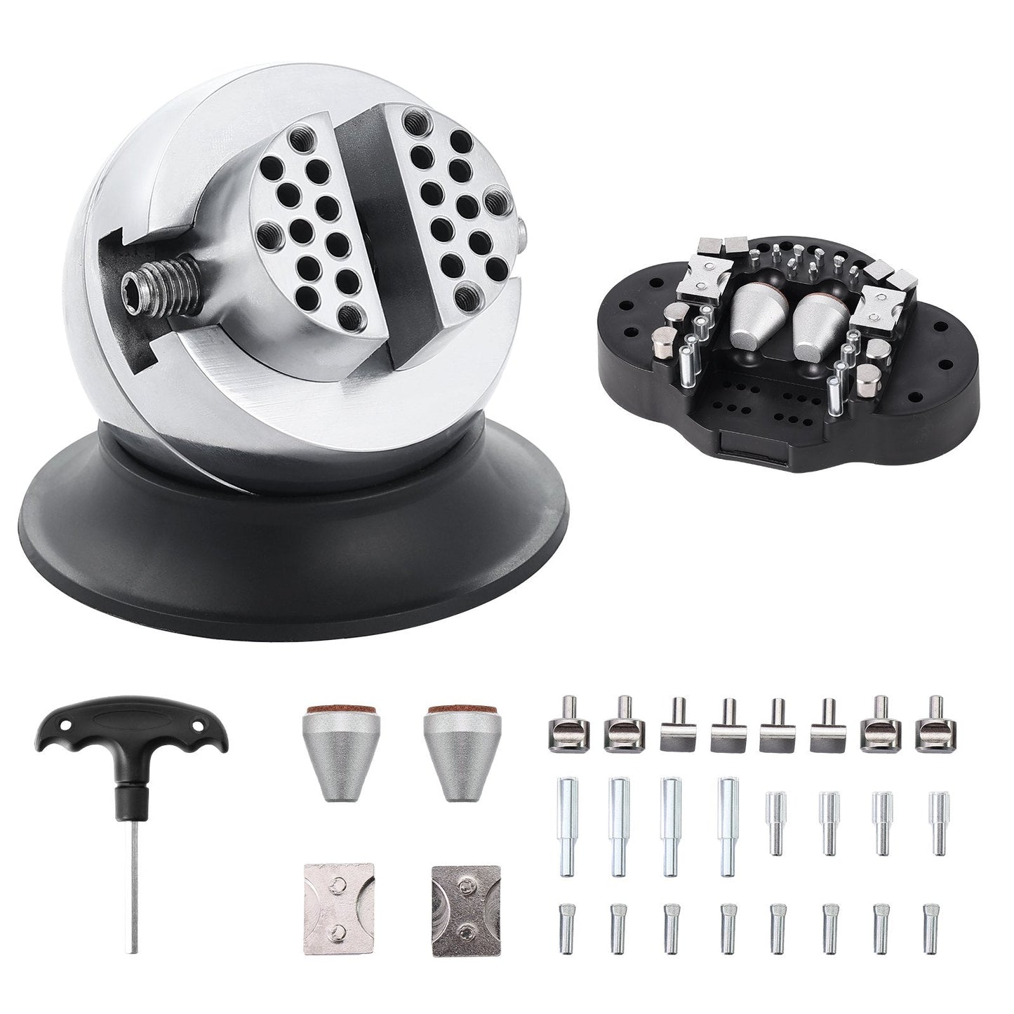 Professional 3" Jewelry Engraving Ball Vise with 360° Rotation and 30 Attachments
