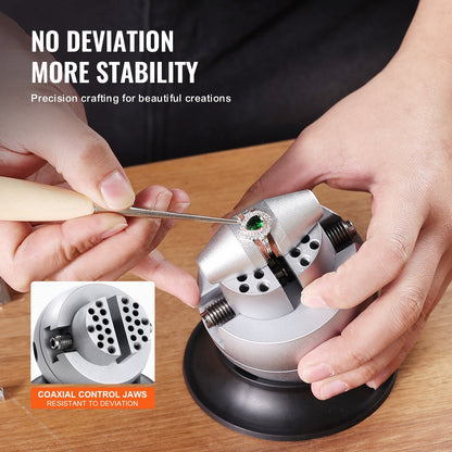 3" Rotating Jewelry Engraving Vise with 70 Attachments, 2.2 kg, 97 mm Base