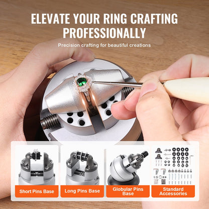 3" Rotating Jewelry Engraving Vise with 70 Attachments, 2.2 kg, 97 mm Base