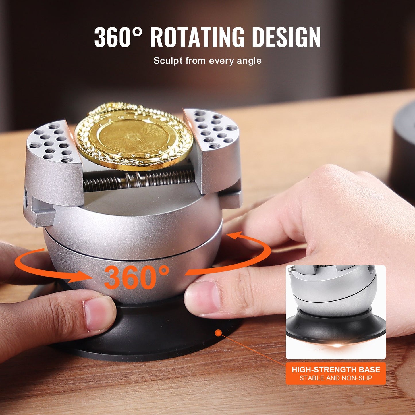 VEVOR Ball Vise, 3" Engraving Setting Tool, 360° Rotation Engraving Block Vise,
