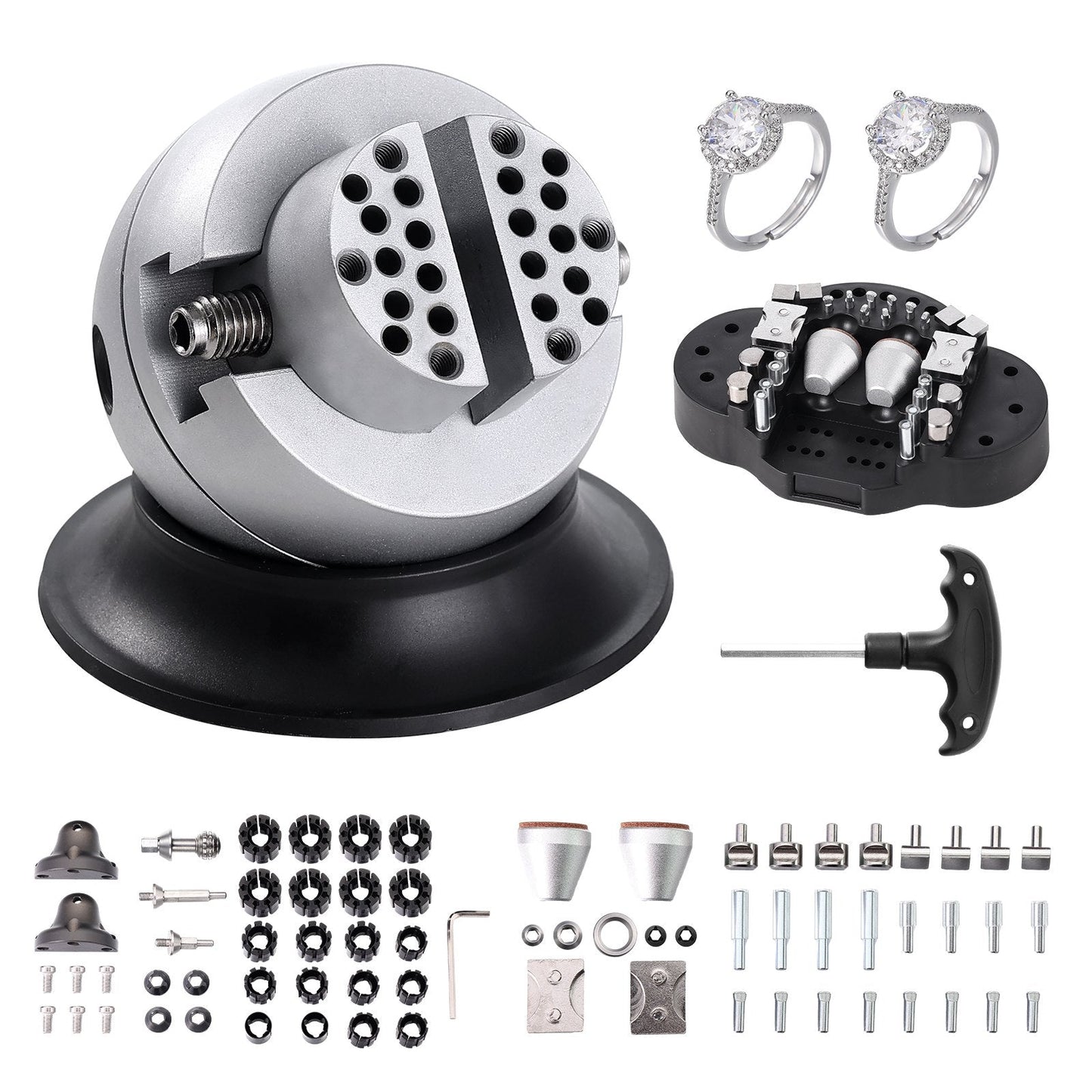 3" Rotating Jewelry Engraving Vise with 70 Attachments, 2.2 kg, 97 mm Base