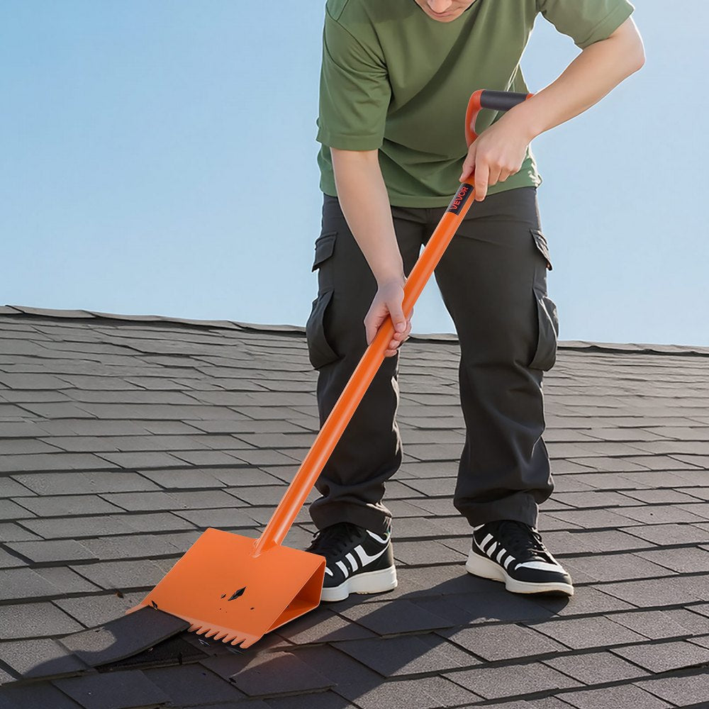 Shingle Shovel 1 Pack, D-Grip Handle Shingle Roof Ripper, High Hardness 45# Steel & Lightweight Easy Tearing Off Roofing