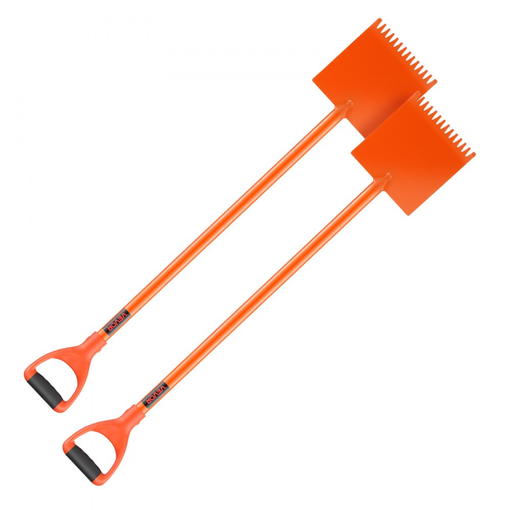 Shingle Shovel 2 Pack, D-Grip Handle Shingle Roof Ripper, High Hardness 45# Steel & Lightweight Easy Tearing Off Roofing
