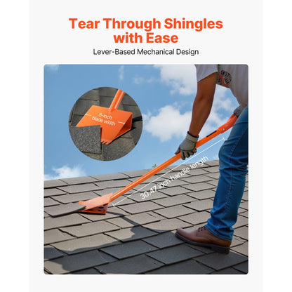 Shingle Shovel 4 Pack, D-Grip Handle Shingle Roof Ripper, High Hardness 45# Steel & Lightweight Easy Tearing Off Roofing