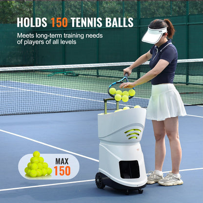 Portable Automatic Tennis Ball Launcher with Bluetooth & 150-Ball Capacity