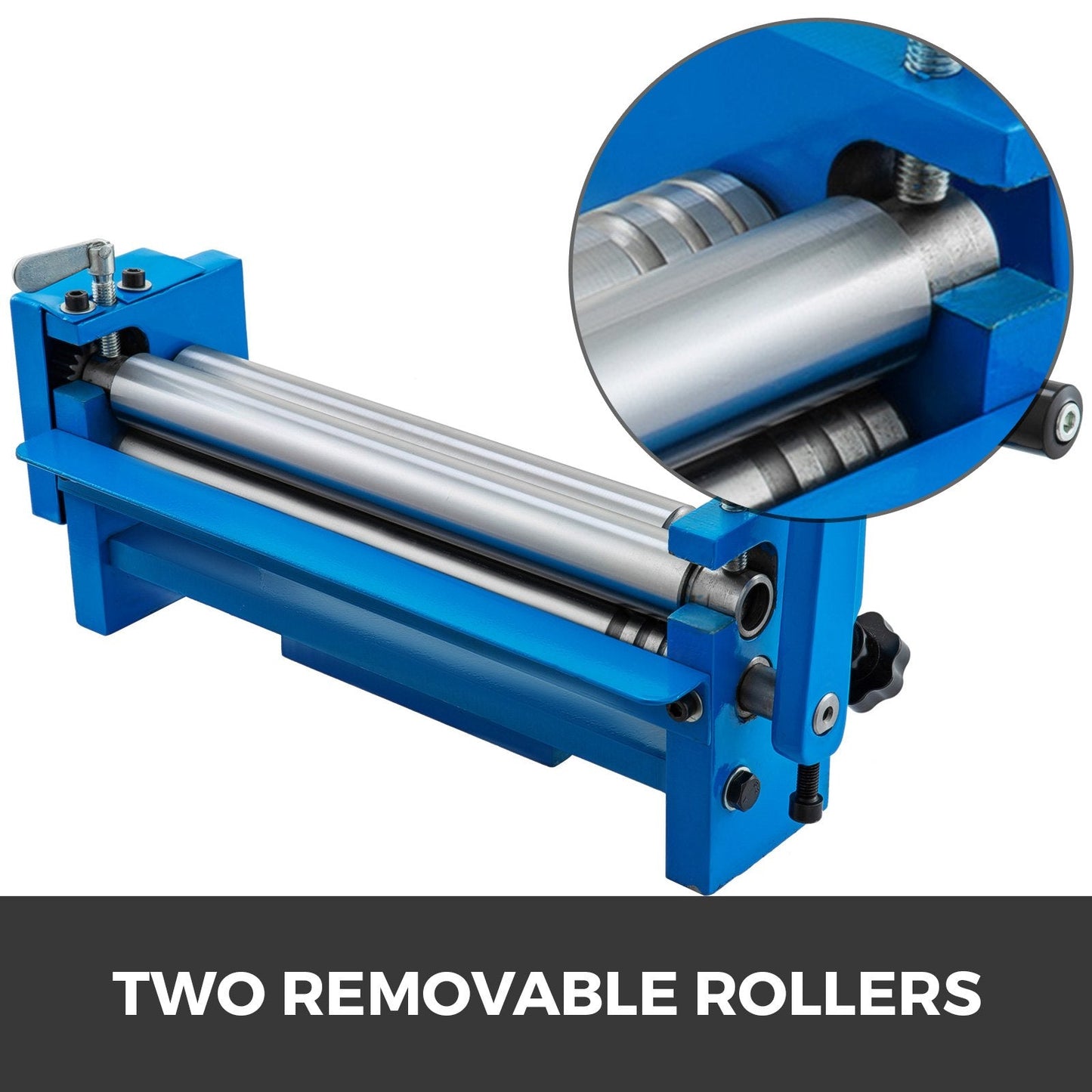 Manual Metal Sheet Roller Bender, 0.32m Width, Adjustable Rolling Radius