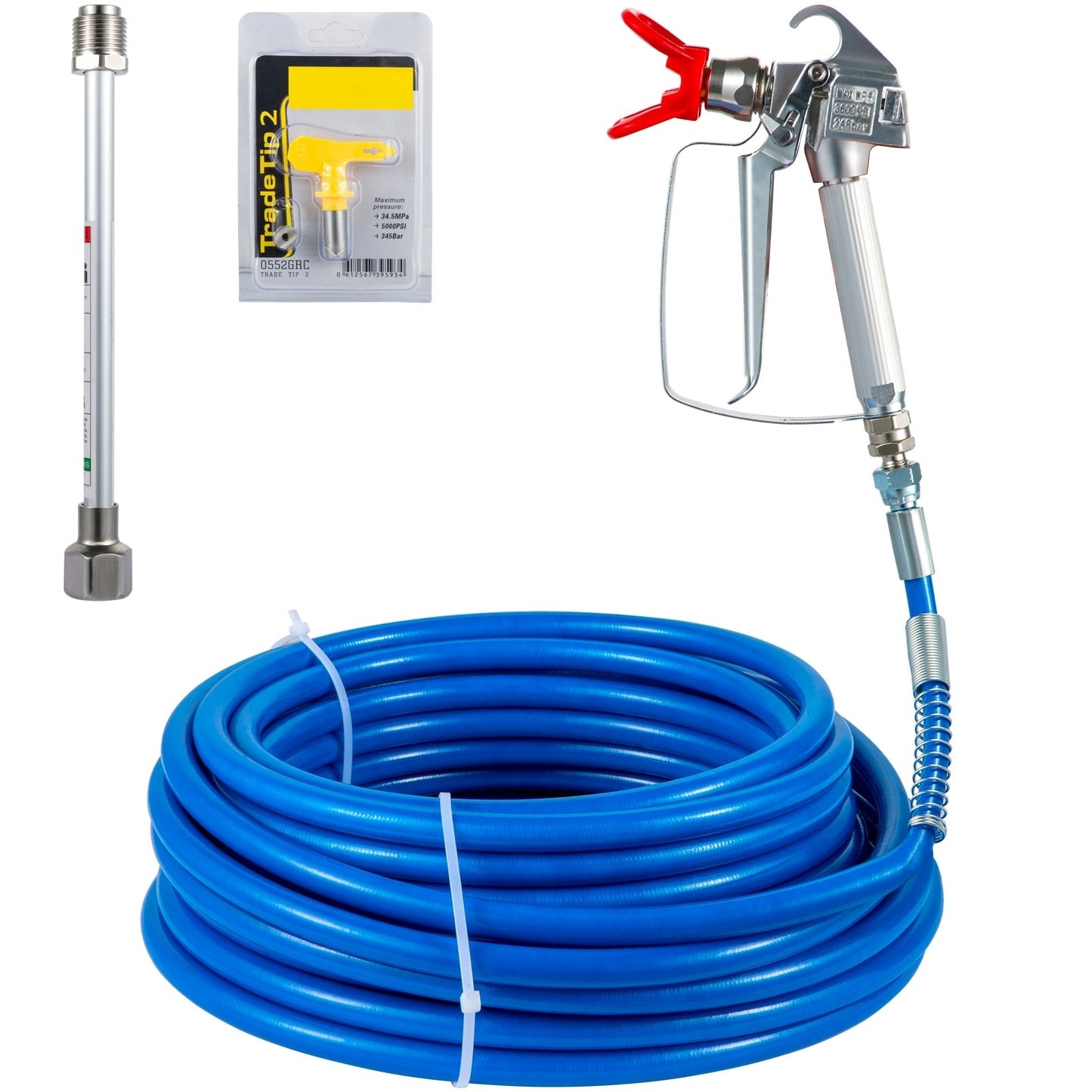 VEVOR Airless Paint Spray Hose Kit 50ft 1/4" Swivel Joint 3600psi with 517 Tip