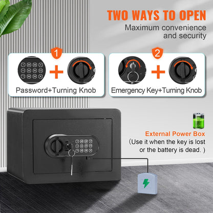 Steel Security Safe with Digital Keypad, 0.5 Cubic Meters, Wall-Mounted Design