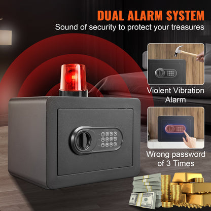 VEVOR Safe, 0.5 Cubic Feet Home Safe, Steel Security Safe with Digital Keypad and