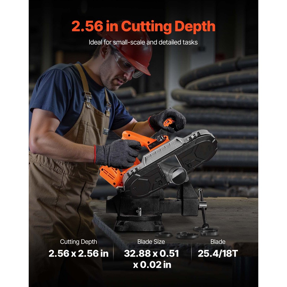 VEVOR Portable Cordless Band Saw 2.56 in Deep Cut Variable Speed (Bare Tool)