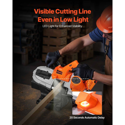VEVOR Portable Cordless Band Saw 2.56 in Deep Cut Variable Speed (Bare Tool)