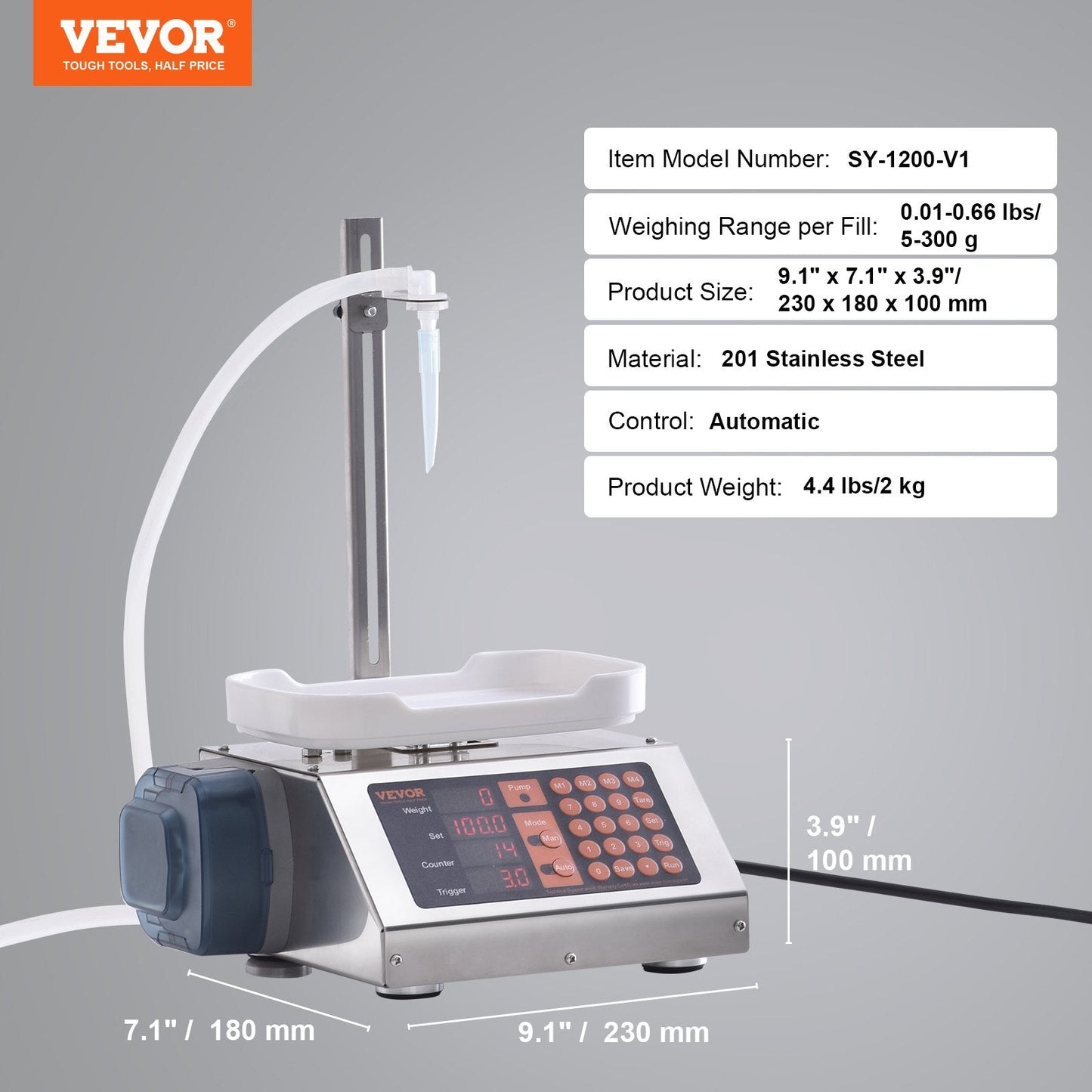 Automatic Liquid Bottle Filler with 5-300 g Capacity and Digital Control