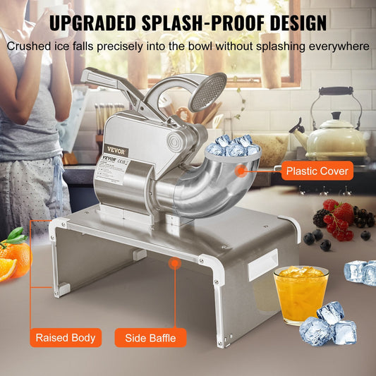 Electric Dual Blade Ice Shaver Crusher, 300 kg/hr, 350W for Home & Commercial Use