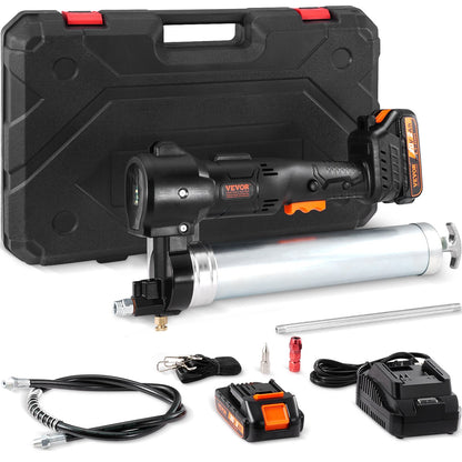 VEVOR Cordless Grease Gun, 82.74Mpa, 990 mm Long Hose, Electric Grease Gun Kit Professional